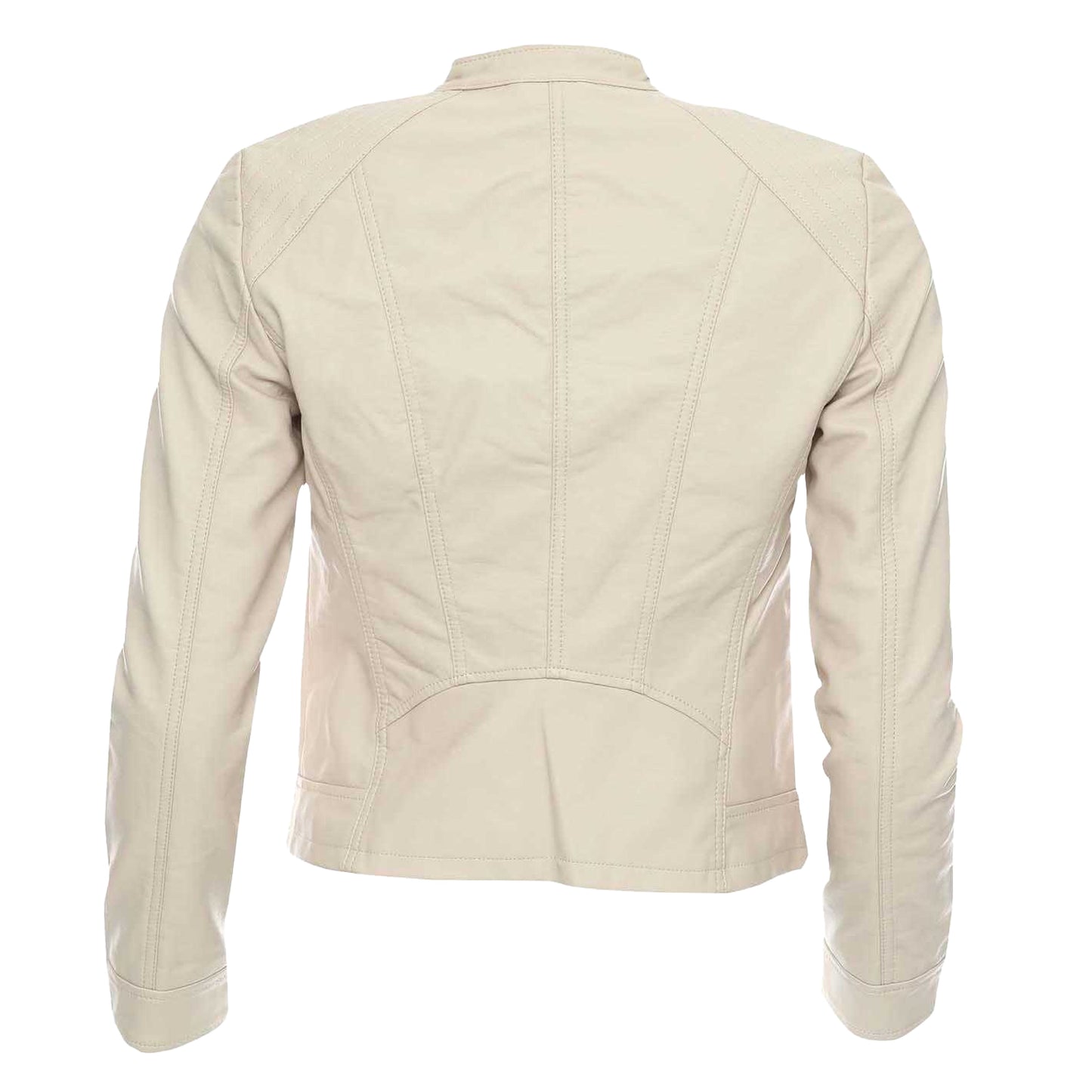 Oatmeal - Back - Vero Moda Womens-Ladies Favodona Faux Leather Jacket