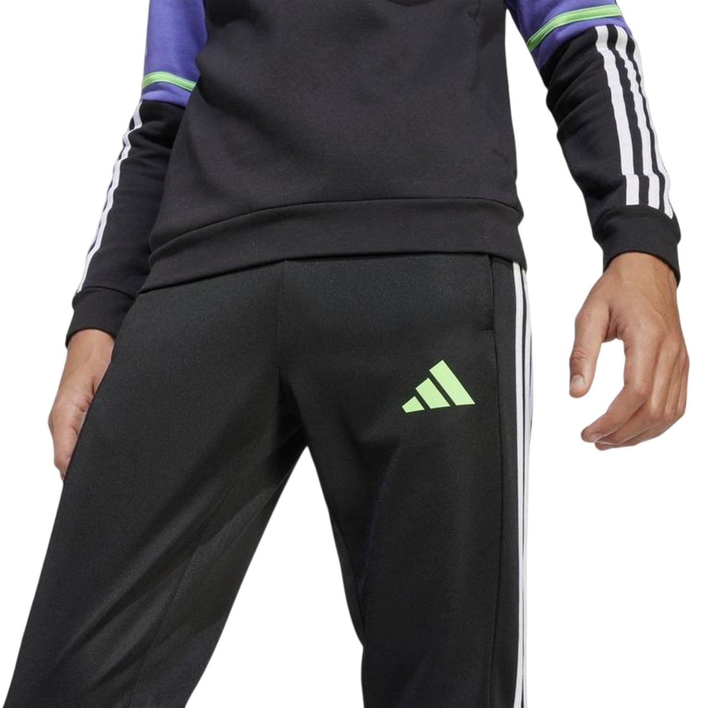 Black - Side - Adidas Childrens-Kids F50 3 Stripes Tracksuit Bottoms