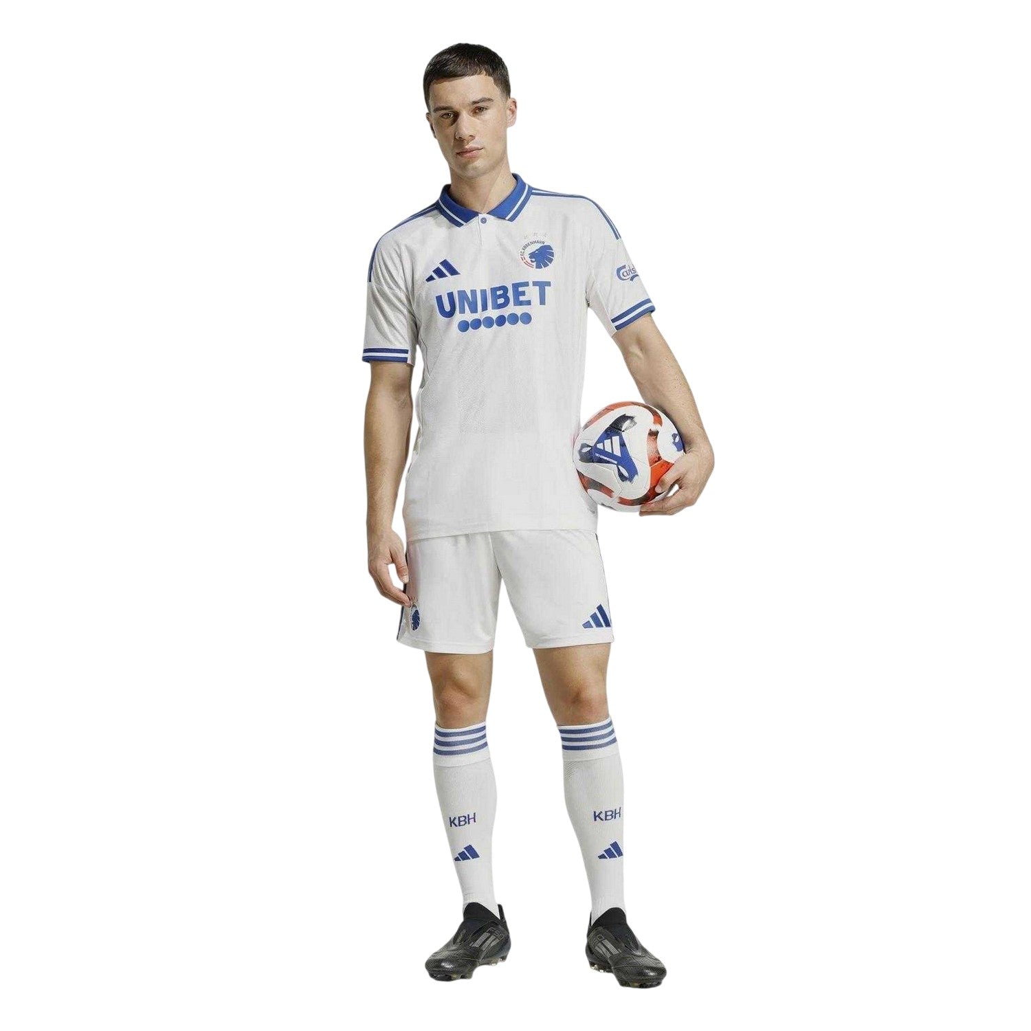 White-Blue - Pack Shot - CCDK Copenhagen Mens 2025 2026 Adidas Football Shorts
