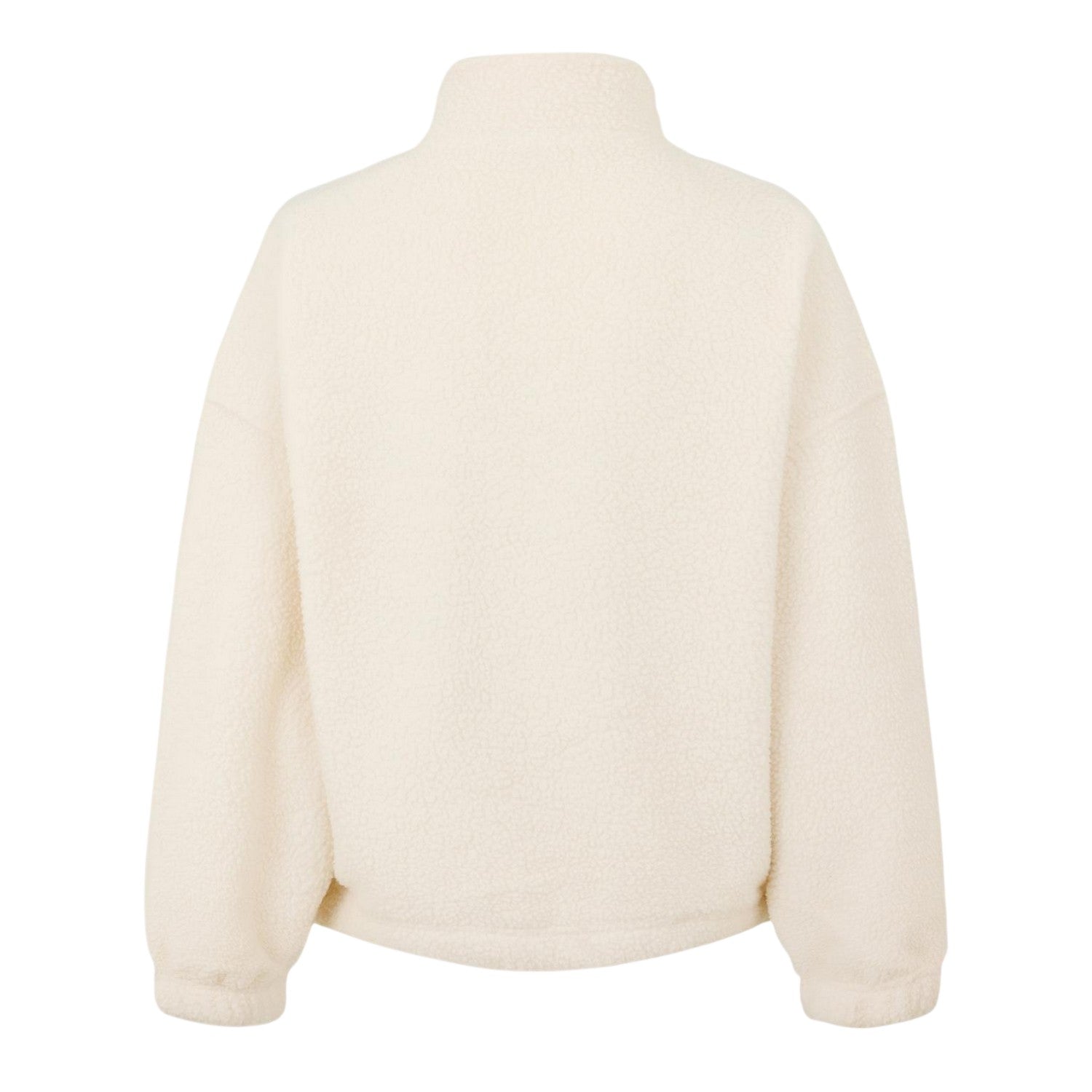 Cream - Back - USA Pro Womens-Ladies Plain Full Zip Relaxed Fit Jacket