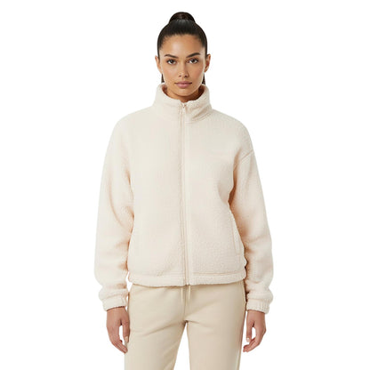 Cream - Side - USA Pro Womens-Ladies Plain Full Zip Relaxed Fit Jacket