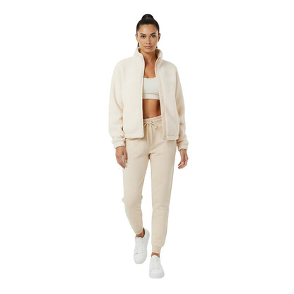 Cream - Lifestyle - USA Pro Womens-Ladies Plain Full Zip Relaxed Fit Jacket