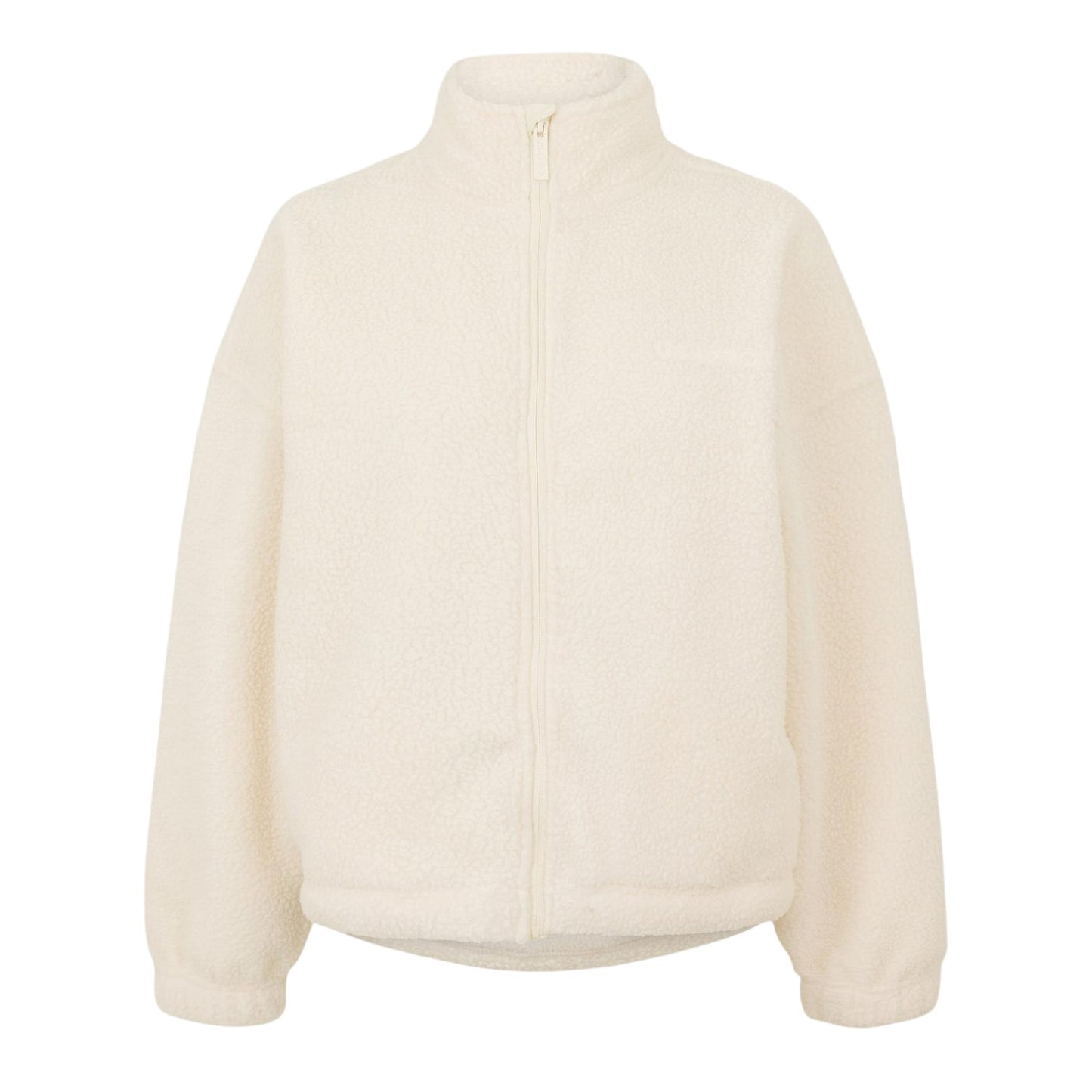 Cream - Front - USA Pro Womens-Ladies Plain Full Zip Relaxed Fit Jacket