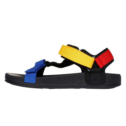 Black - Back - Skechers Mens Hyperslide Textile Sliders