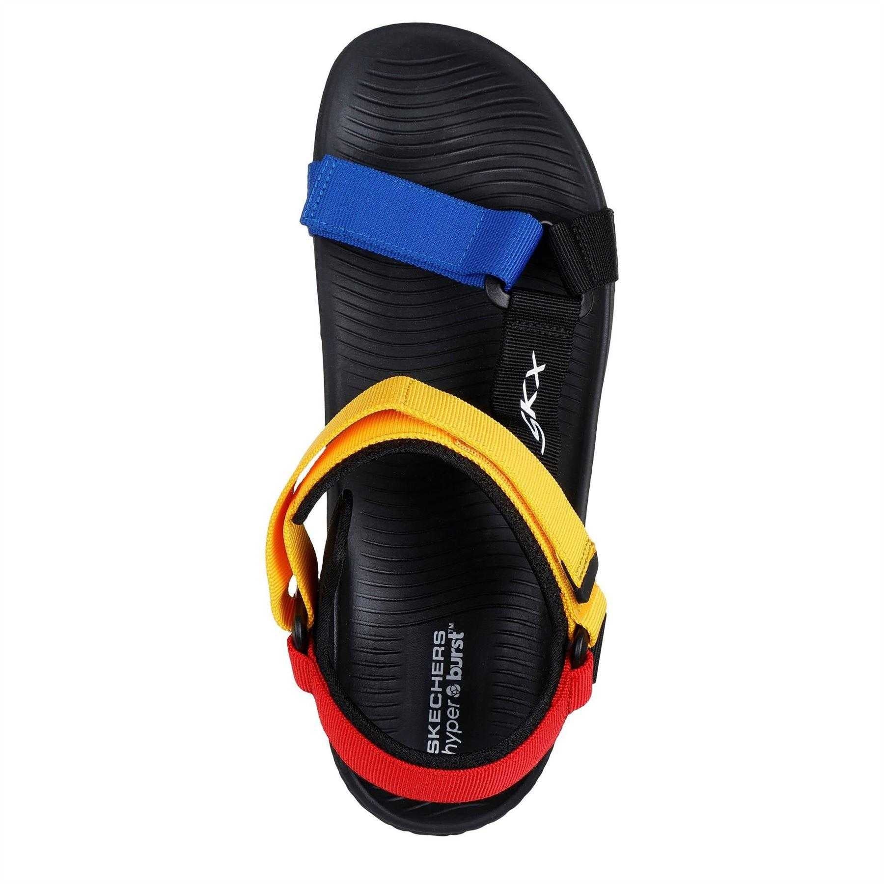 Black - Side - Skechers Mens Hyperslide Textile Sliders