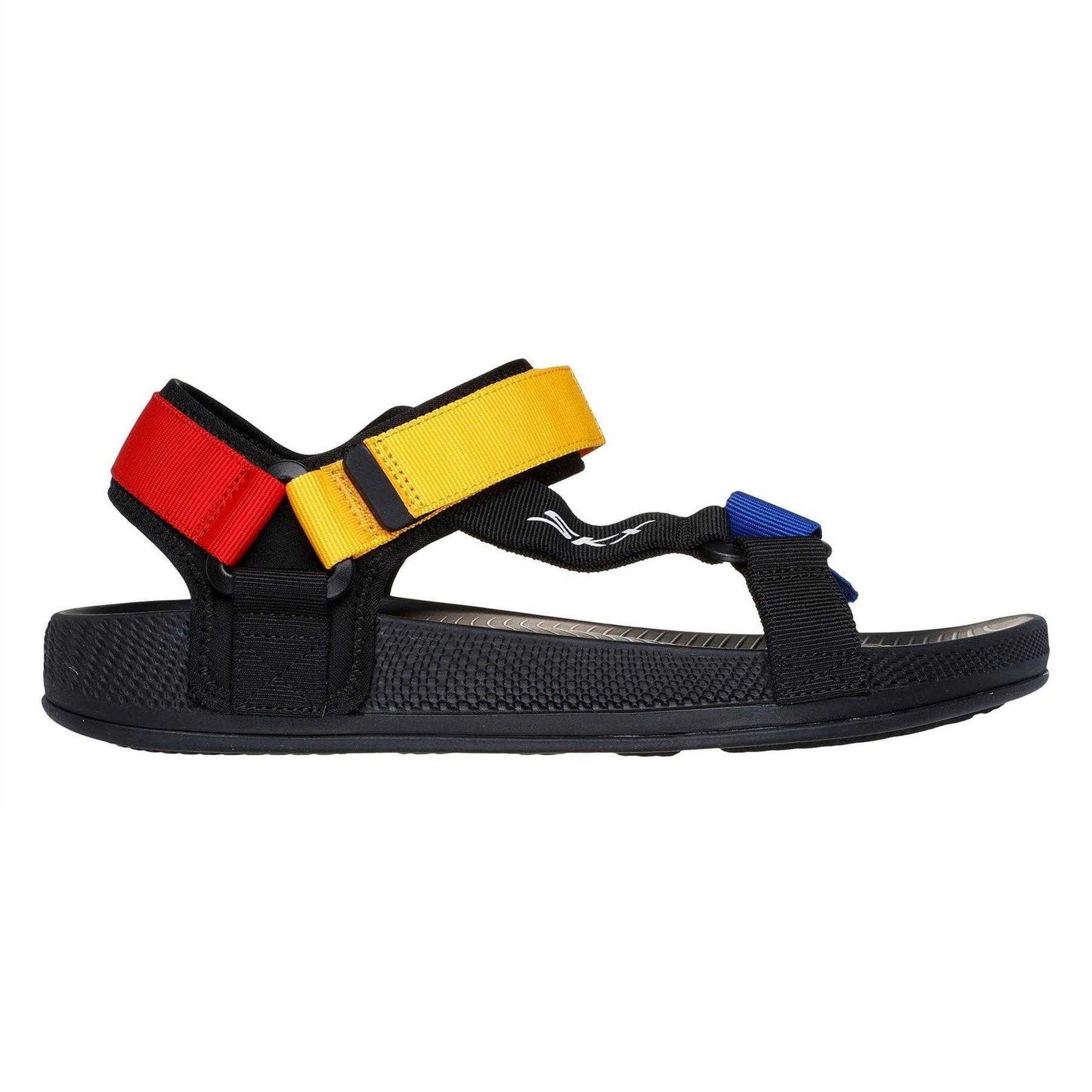 Black - Front - Skechers Mens Hyperslide Textile Sliders