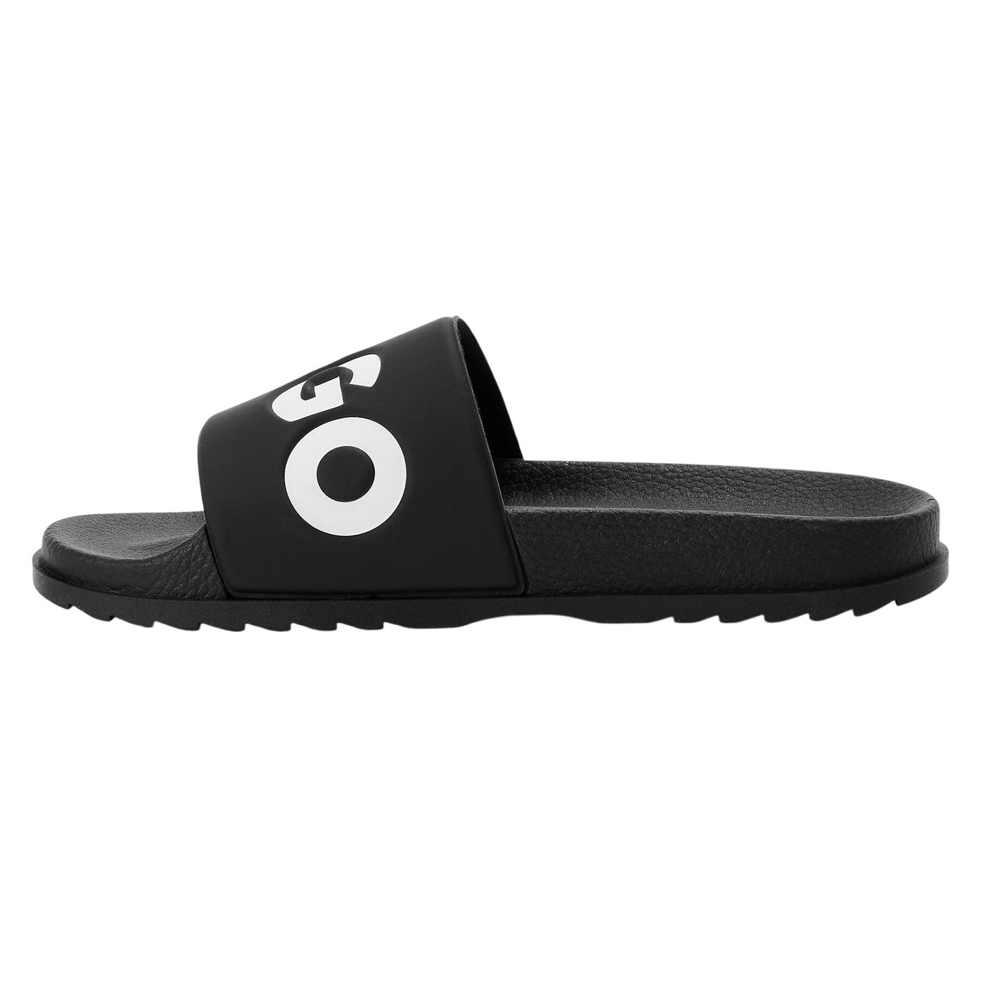 Black - Back - Hugo Mens Match It Rubber Flat Slides
