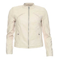 Oatmeal - Front - Vero Moda Womens-Ladies Favodona Faux Leather Jacket