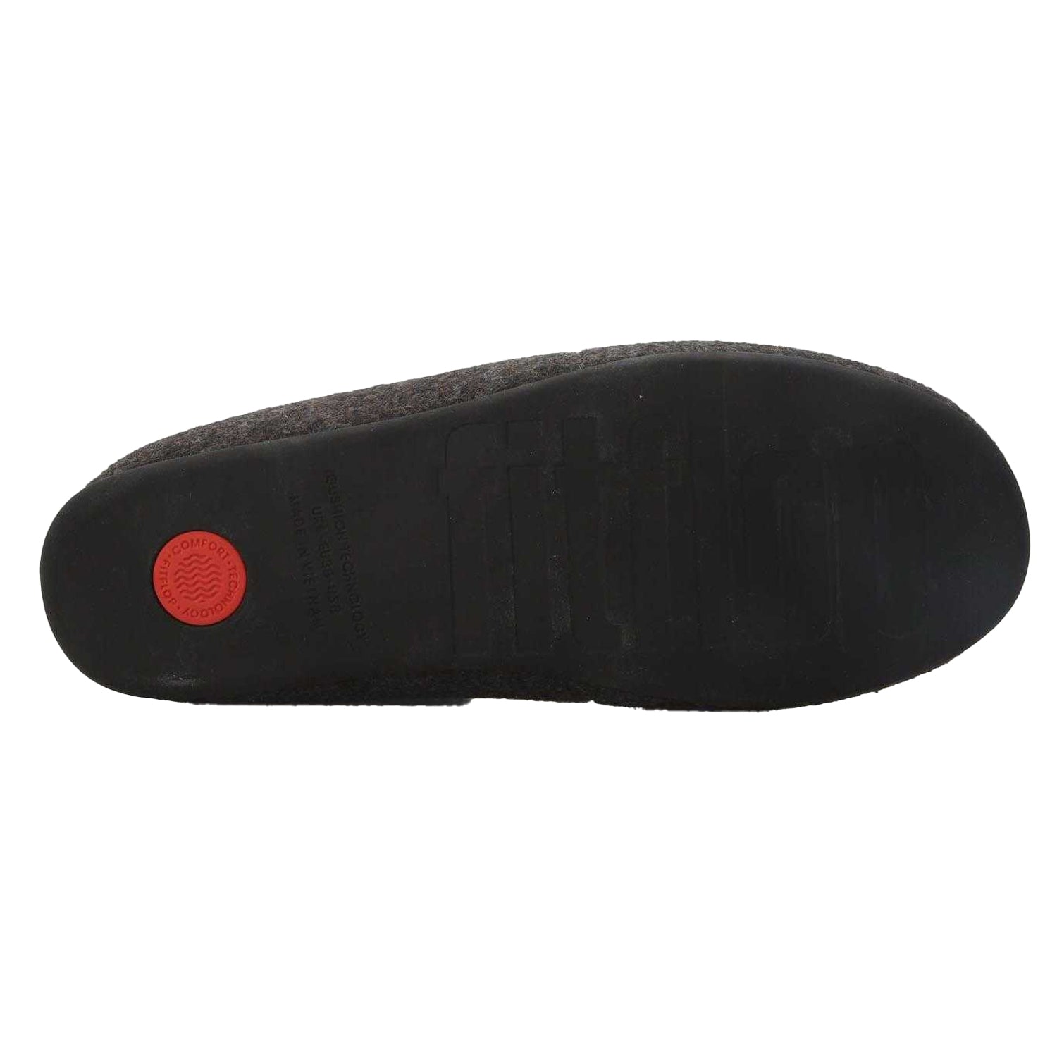 Black - Pack Shot - FitFlop Womens-Ladies Chrissie II Haus e01 Felt Slippers