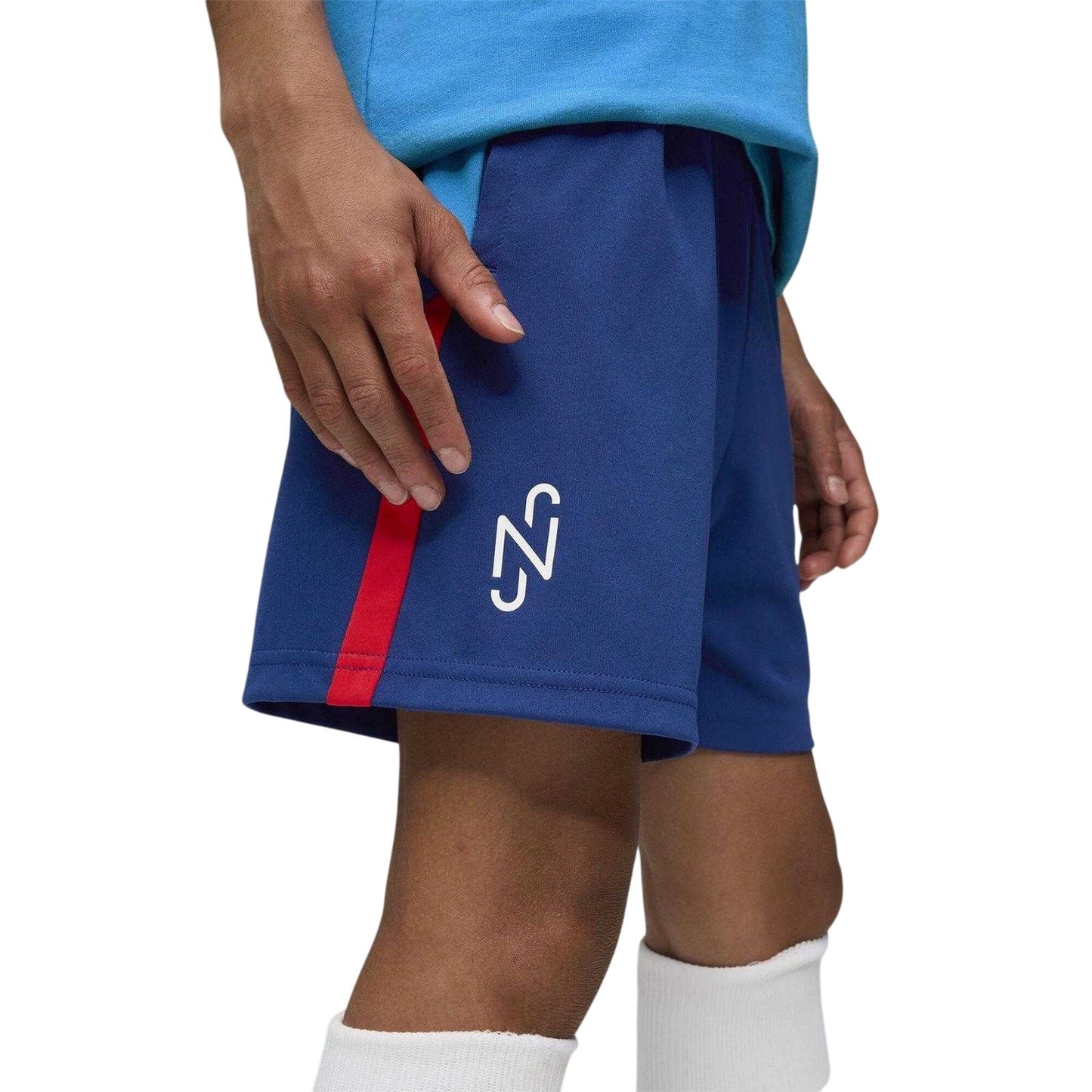 Blue-Red - Side - Puma Childrens-Kids Neymar JR Training Shorts