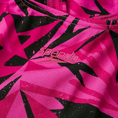 Black-Pink - Side - Speedo Womens-Ladies Hyperboom One Piece Swimsuit