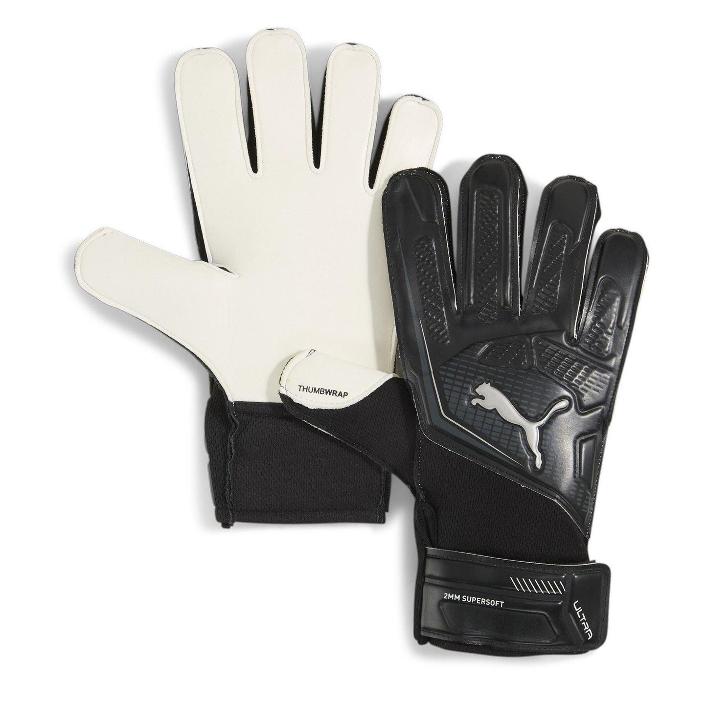 Black-Silver - Front - Puma Childrens-Kids Ultra Play RC Goalkeeper Gloves