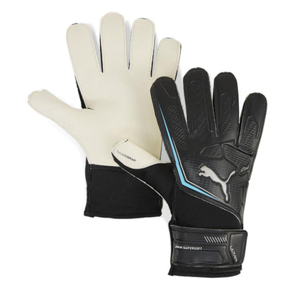 Black-Blue - Front - Puma Childrens-Kids Ultra Play RC Goalkeeper Gloves