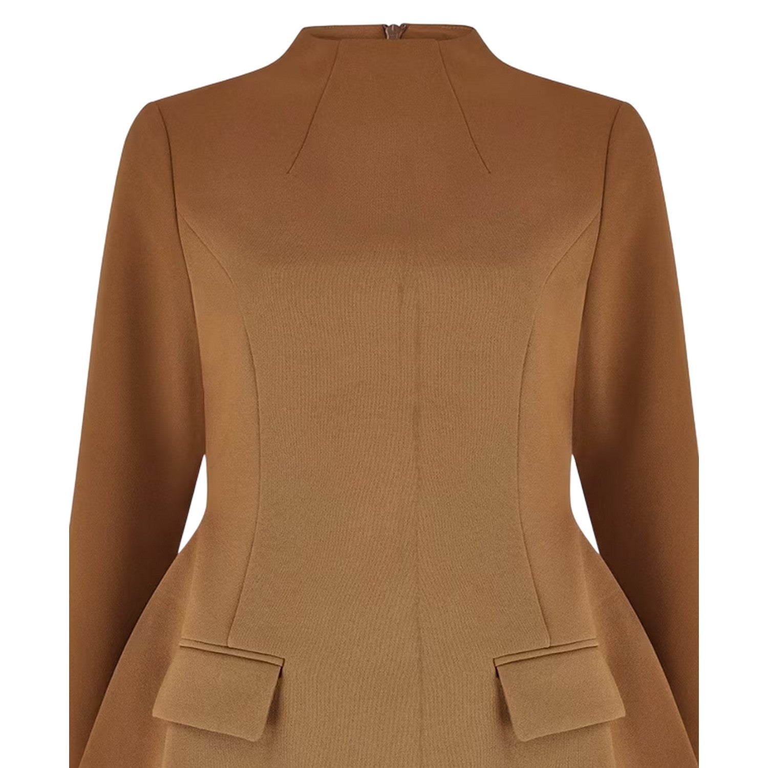 Olive - Back - Odd Muse Womens-Ladies Flared Long-Sleeved Mini Dress