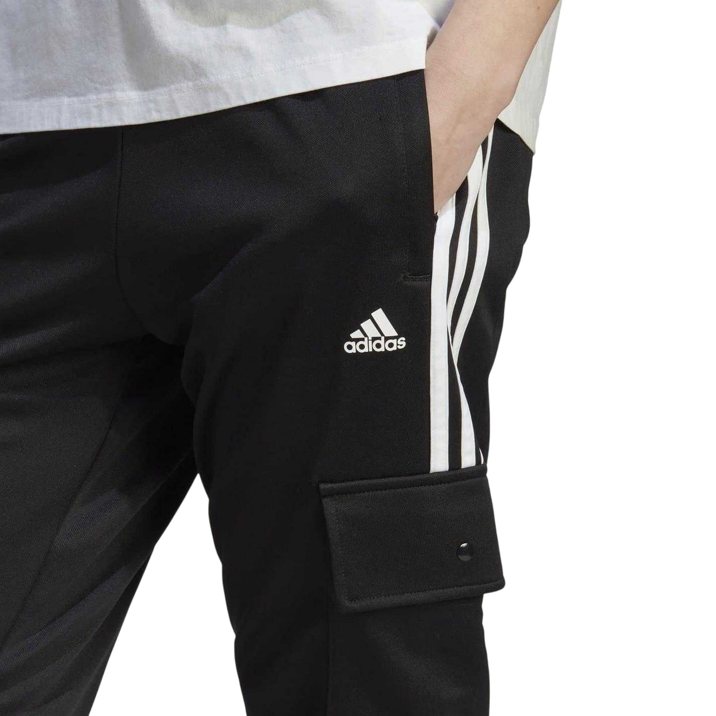Black-White - Side - Adidas Womens-Ladies Tiro Cargo Trousers
