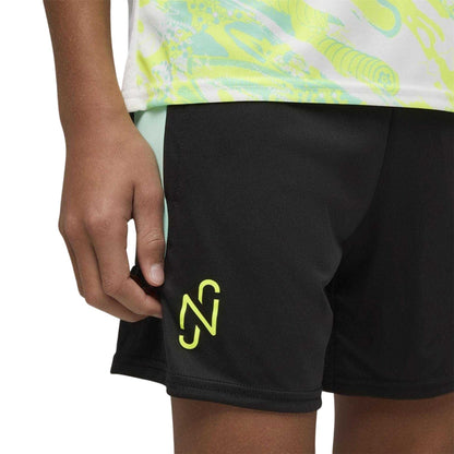 Black-Yellow - Side - Puma Childrens-Kids Neymar JR Lightweight Football Shorts
