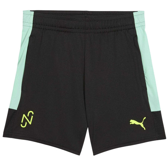 Black-Yellow - Front - Puma Childrens-Kids Neymar JR Lightweight Football Shorts