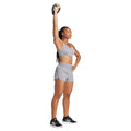 Grey - Lifestyle - Adidas Womens-Ladies Lux Stretch Woven Zip Pocket Sweat Shorts