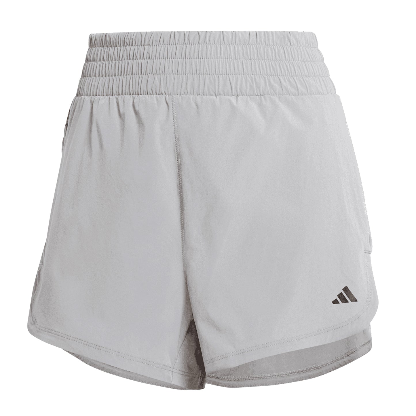 Grey - Front - Adidas Womens-Ladies Lux Stretch Woven Zip Pocket Sweat Shorts