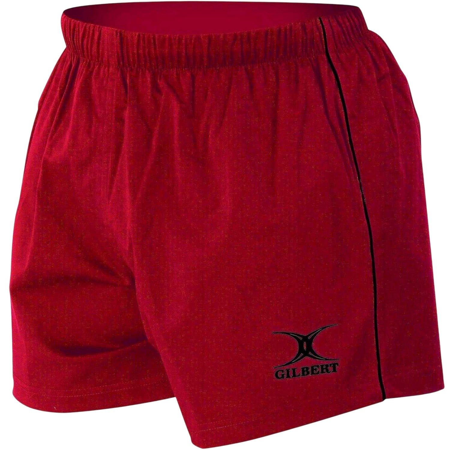 Red - Front - Gilbert Childrens-Kids Elasticated Waist Match Rugby Shorts