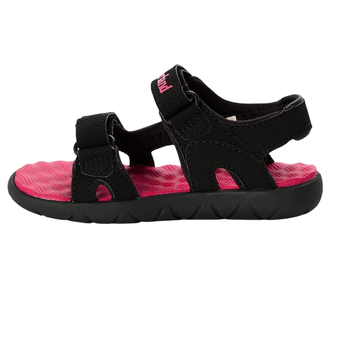 Black-Bright Pink - Back - Timberland Childrens-Kids Perkins Row Flat Sandals