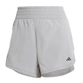 Grey - Front - Adidas Womens-Ladies Lux Stretch Woven Zip Pocket Sweat Shorts