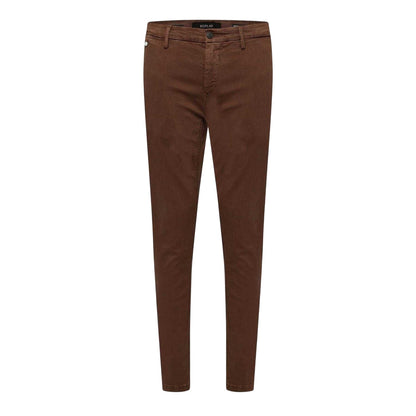 Brown - Front - Replay Mens Benni Regular Chinos