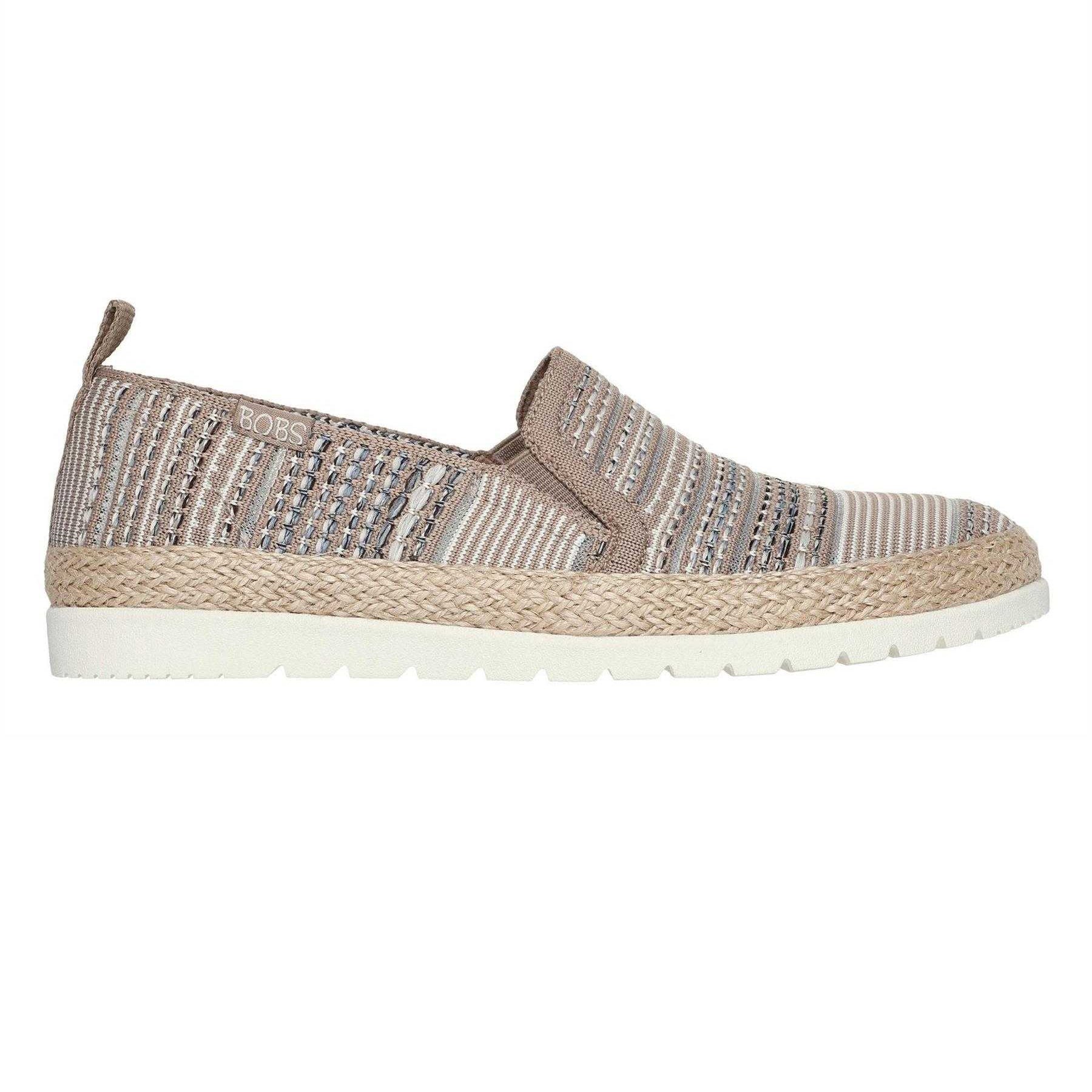 Multicoloured - Front - Skechers Womens-Ladies Twin Gore Woven Slip-on Espadrilles