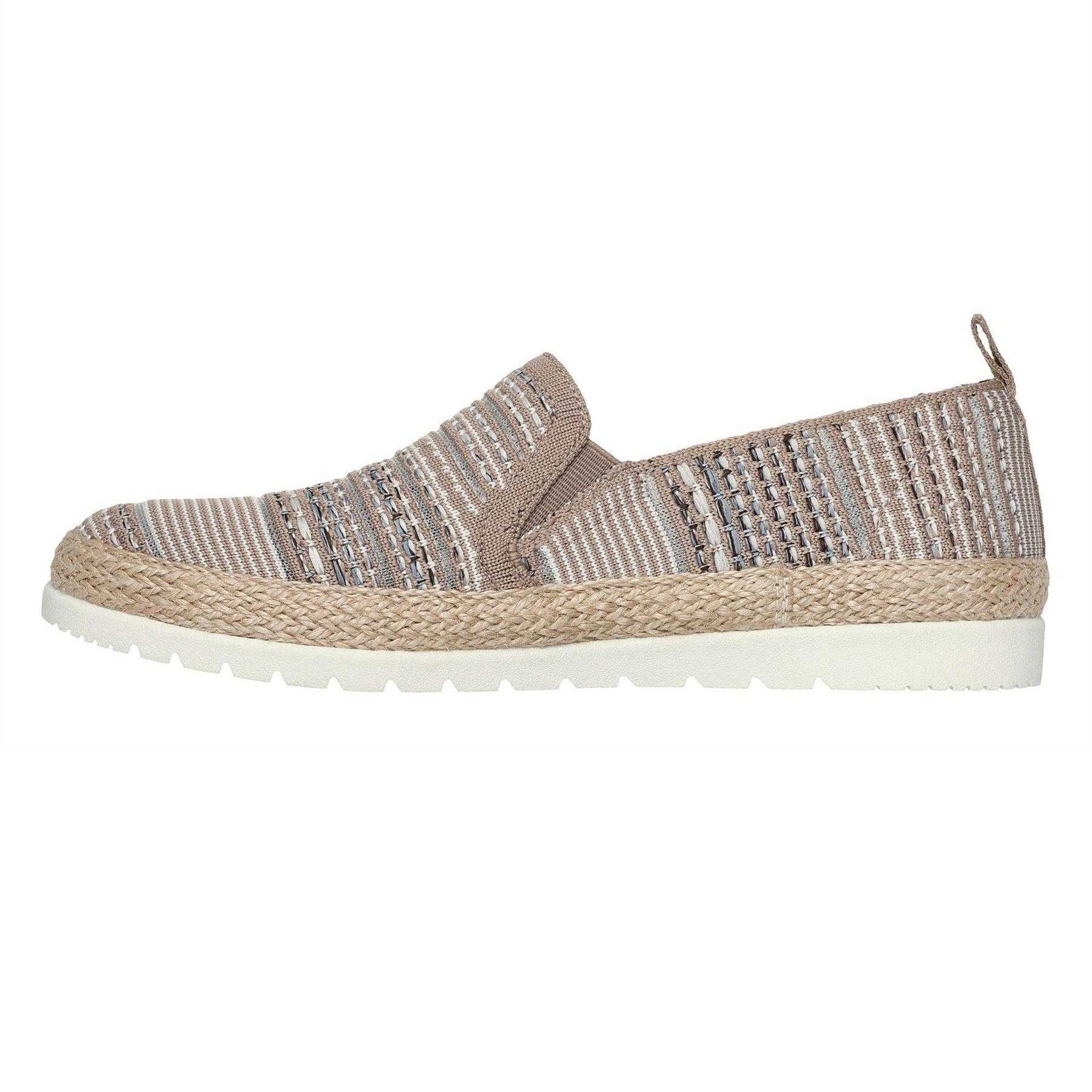 Multicoloured - Back - Skechers Womens-Ladies Twin Gore Woven Slip-on Espadrilles