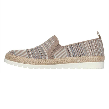 Multicoloured - Back - Skechers Womens-Ladies Twin Gore Woven Slip-on Espadrilles