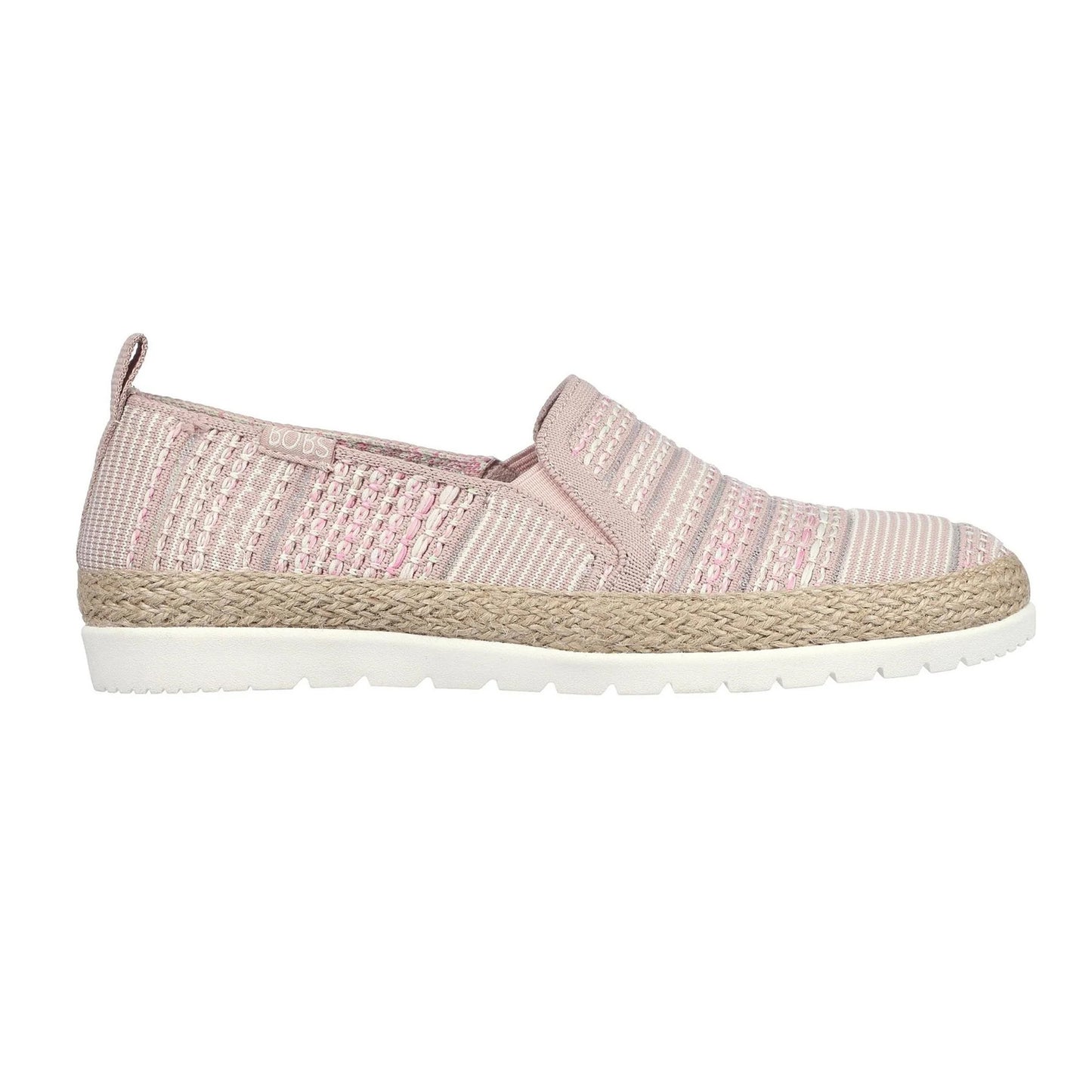 Pink - Front - Skechers Womens-Ladies Twin Gore Woven Slip-on Espadrilles