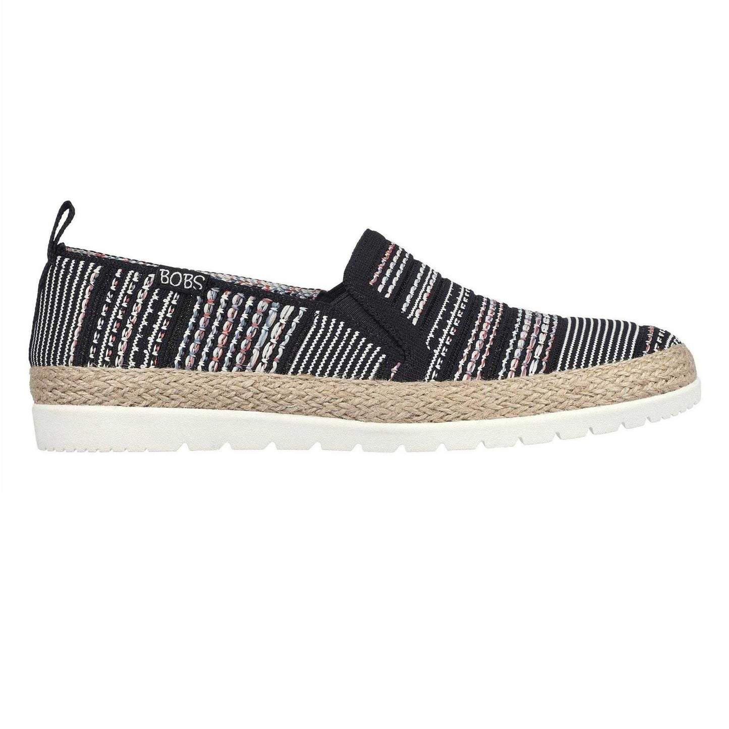 Black - Front - Skechers Womens-Ladies Twin Gore Woven Slip-on Espadrilles