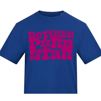 Blue - Side - AWD Mens Retired Printed Cotton T-Shirt
