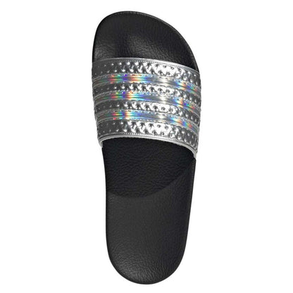 Black - Side - Adidas Childrens-Kids Adilette Slides