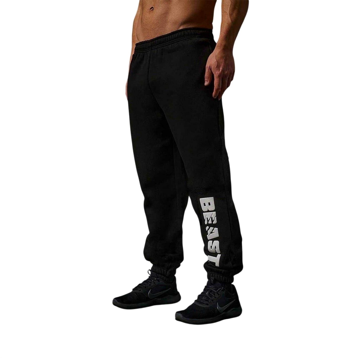 Black - Side - BEAST Unisex Adult Core Logo Joggers