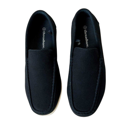 Navy - Side - Threadbare Mens Archibald Casual Loafers