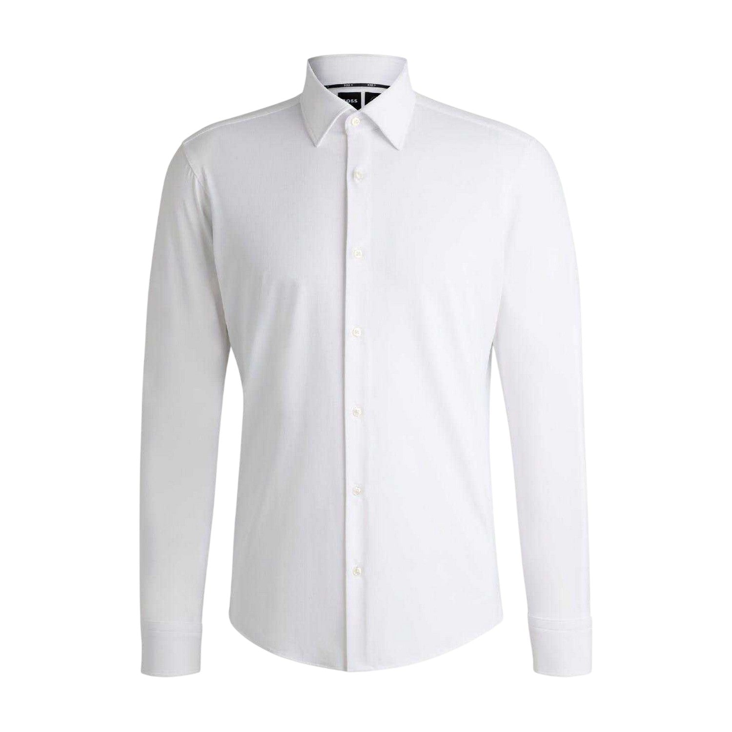 White - Front - Boss Mens Joe Oxford Point Collar Long-Sleeved Shirt