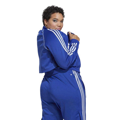 Blue - Back - Adidas Womens-Ladies Originals 3 Stripes Track Jacket