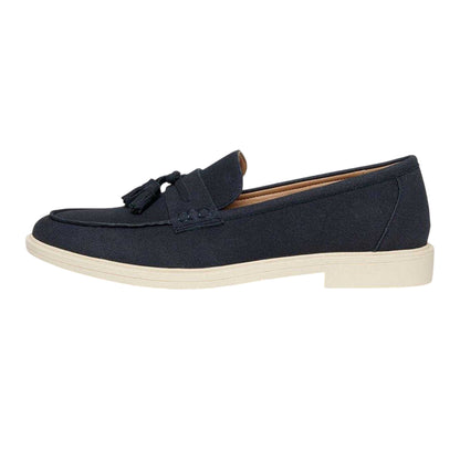 Navy - Back - Threadbare Mens Alistair Suede Loafers