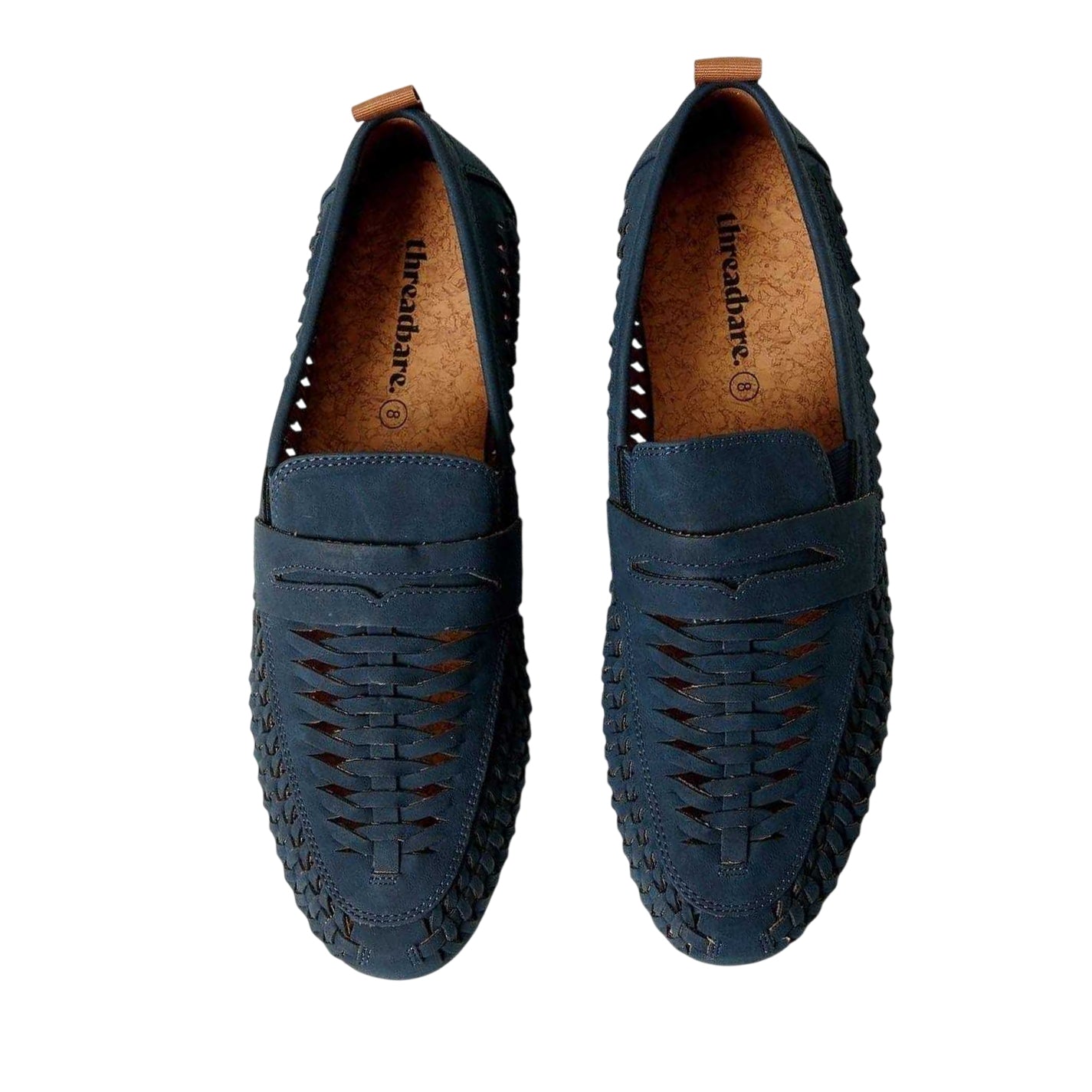 Navy - Side - Threadbare Mens Aaron Woven Loafers