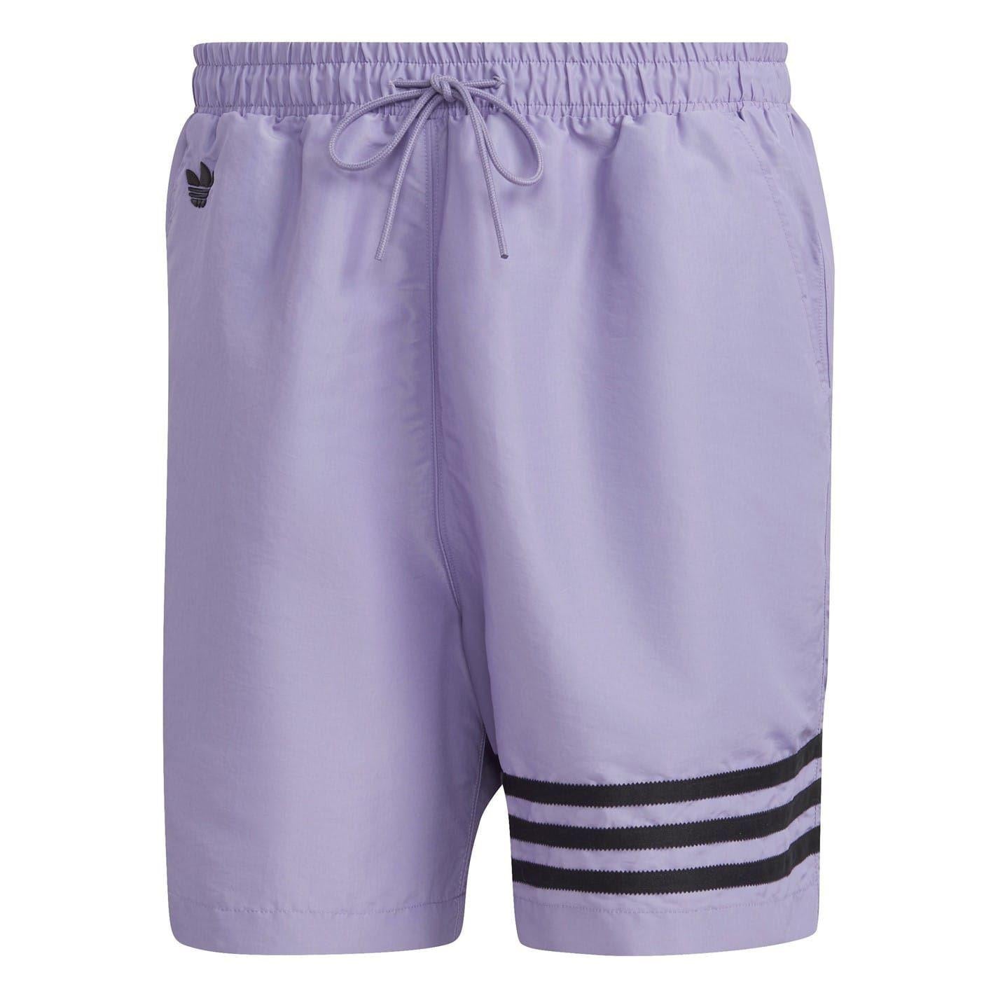 Lavender - Front - Adidas Mens Originals 3 Stripes Regular Swim Shorts
