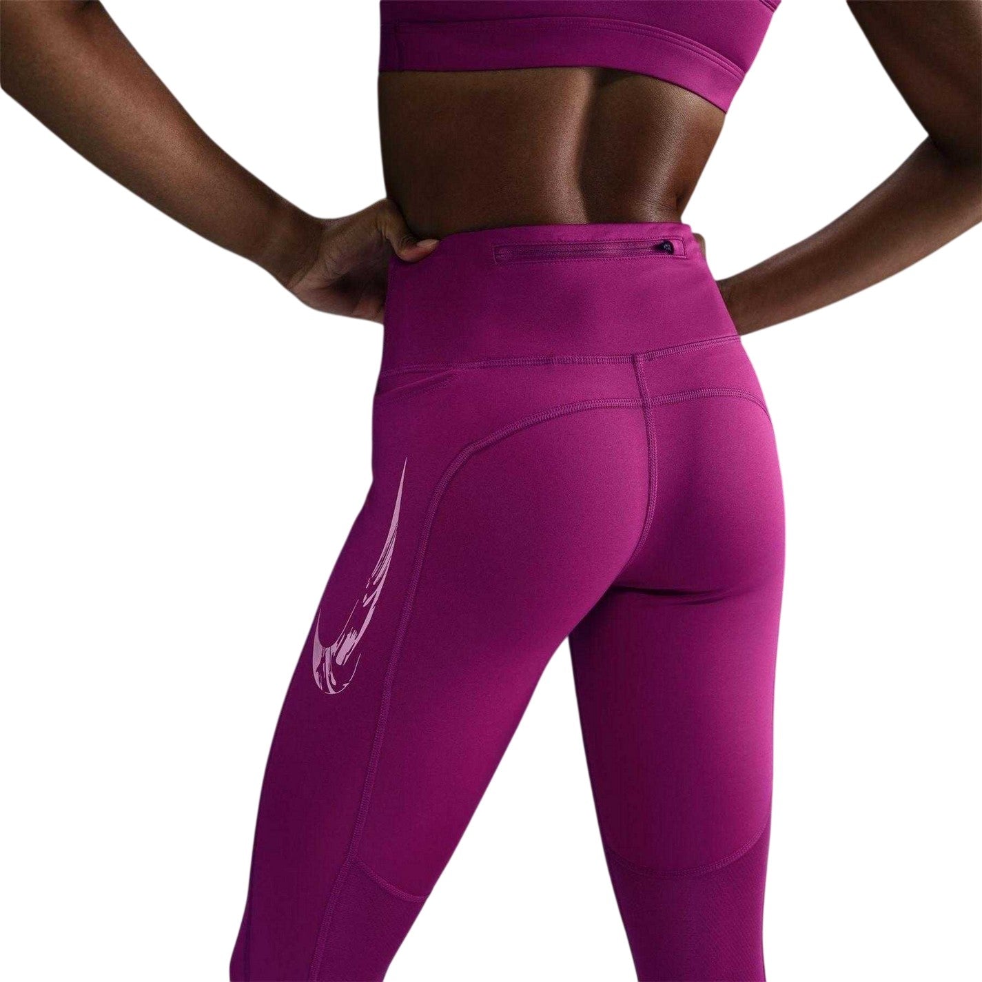 Hot Fushia - Back - Nike Womens-Ladies Dri-FIT Mid Rise Leggings