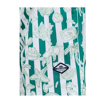 Green - Side - Jack And Jones Mens Seashell Swim Shorts