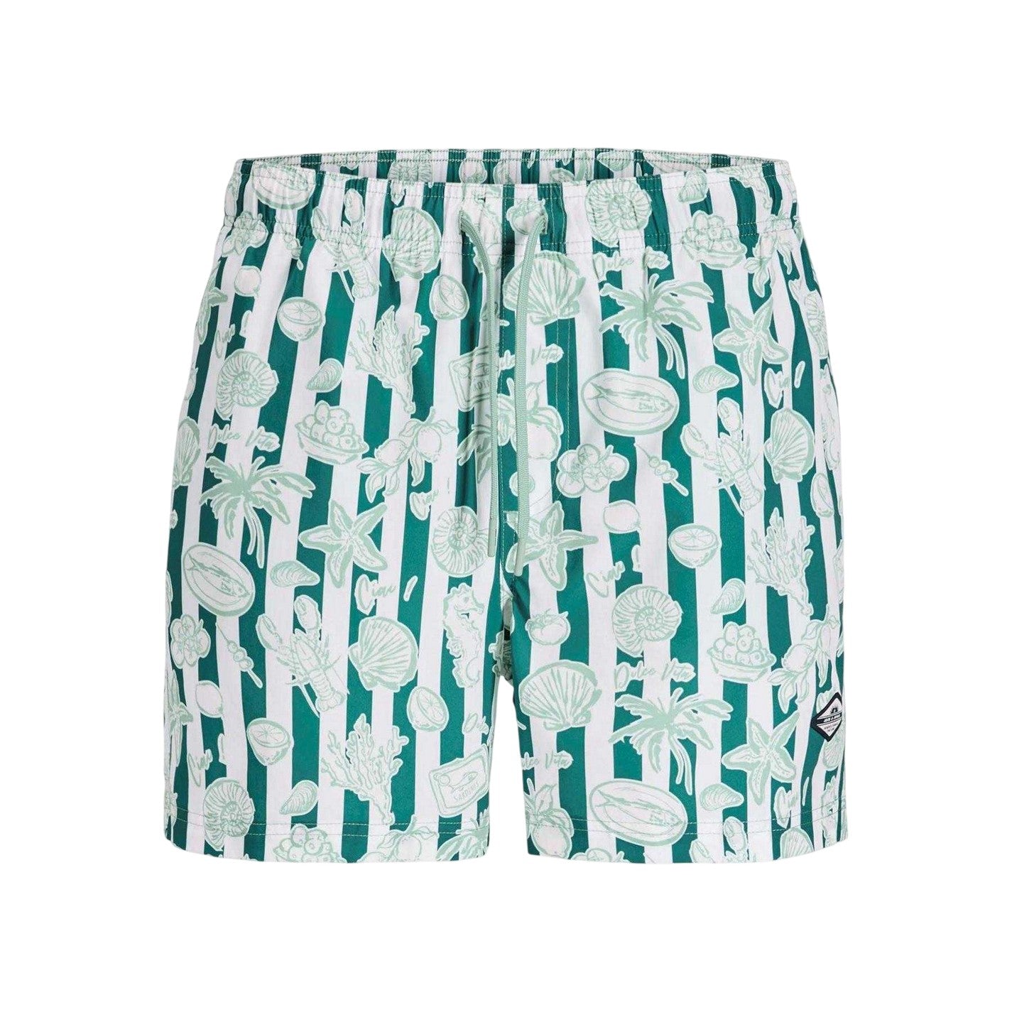 Green - Front - Jack And Jones Mens Seashell Swim Shorts