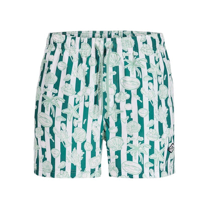 Green - Front - Jack And Jones Mens Seashell Swim Shorts