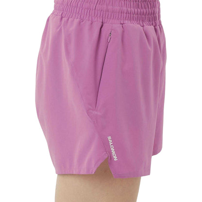 Purple - Side - Salomon Womens-Ladies Shakeout Core Running Shorts