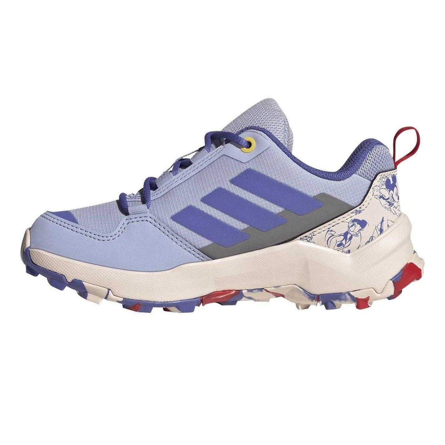 Violet-Blue-Ruby Red - Side - Mickey Mouse Childrens-Kids Terrex AX4R Adidas Flat Walking Shoes