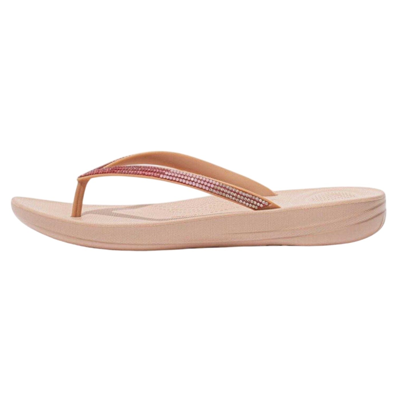 Beige - Back - Fit Flop Womens-Ladies Wedge Flip Flops