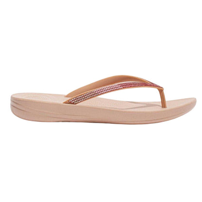 Beige - Front - Fit Flop Womens-Ladies Wedge Flip Flops