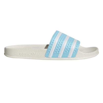 Bliss Blue - Front - Adidas Mens Adilette Striped Sliders